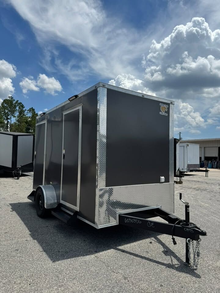 2026 Hook & Line 6x12 Restroom Trailer in charcoal, photo 2