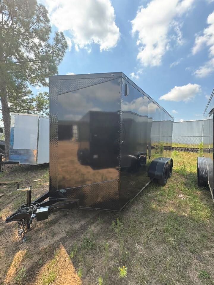 2026 Vision Cargo LLC 7x12 Enclosed Cargo trailer in black b o, photo 2