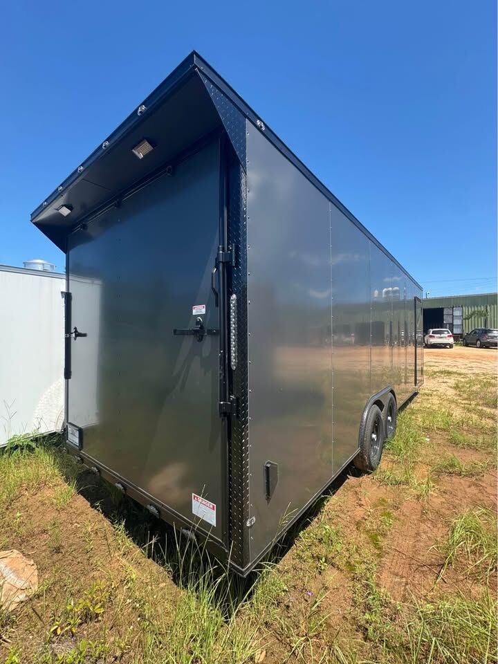 2026 Vision Cargo LLC 8x16 Enclosed Cargo trailer in charcoal b o, photo 3