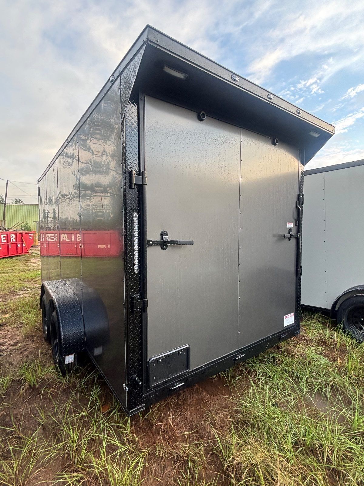 2027 Vision Cargo LLC 7x16 enclosed cargo trailer in black, photo 3