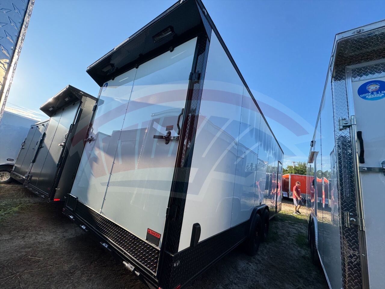 2026 Hook & Line 8.5x24 Cargo enclosed cargo trailer in white, photo 5