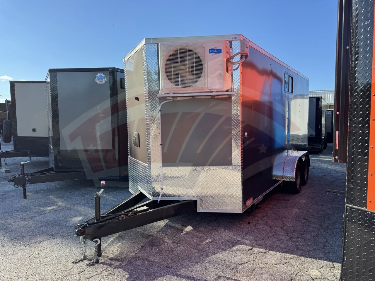 2026 Hook & Line 7x16 Cargo toy hauler trailer in charcoal, photo 2
