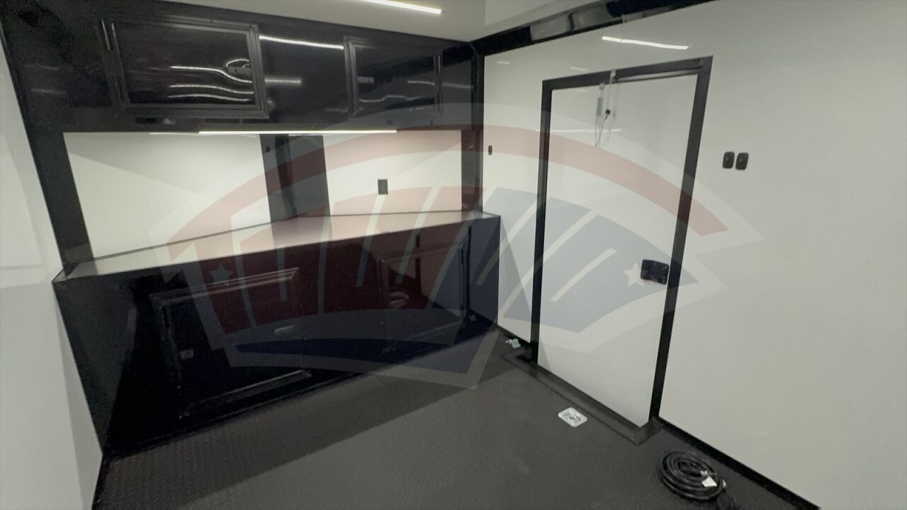 2026 Hook & Line 8.5x24 Cargo enclosed cargo trailer in black, photo 8