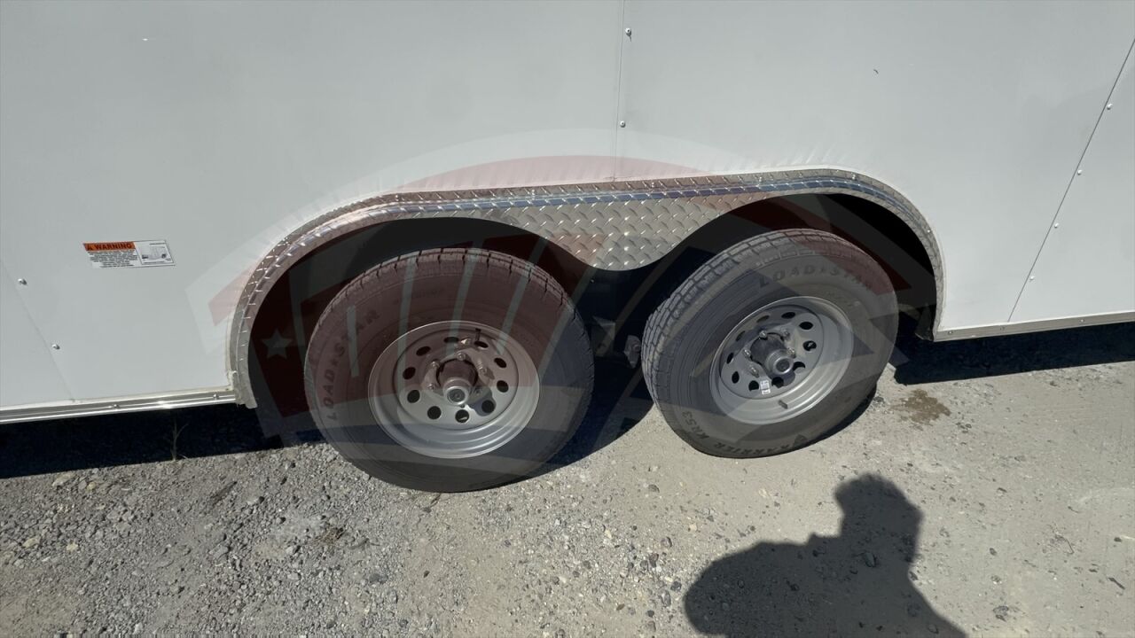 2026 J&C 8.5x20 Enclosed Cargo trailer in white, photo 5
