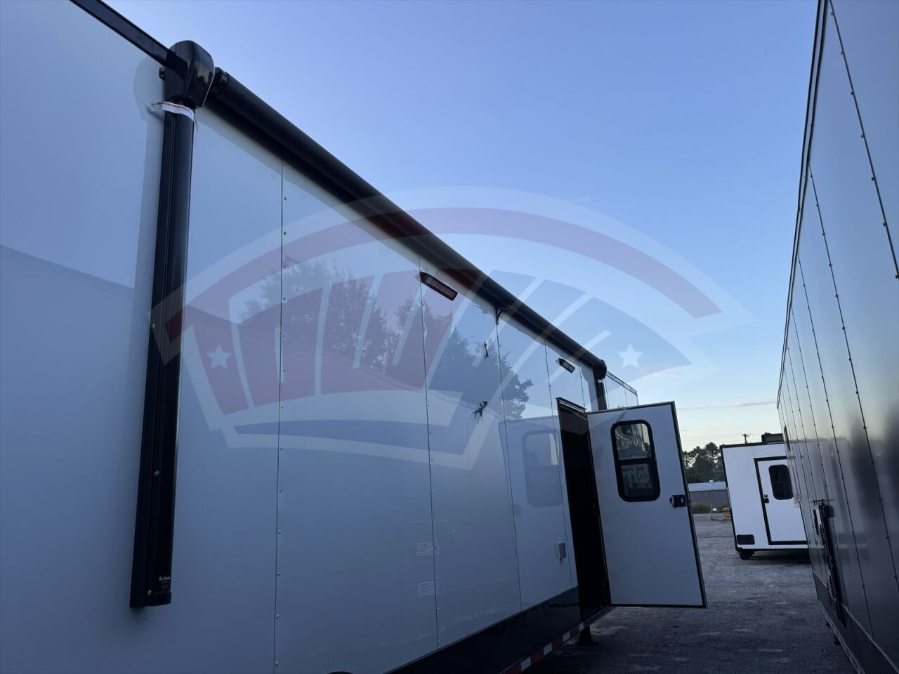 2026 Hook & Line 8.5x44 Gooseneck Car Hauler trailer in white, photo 2