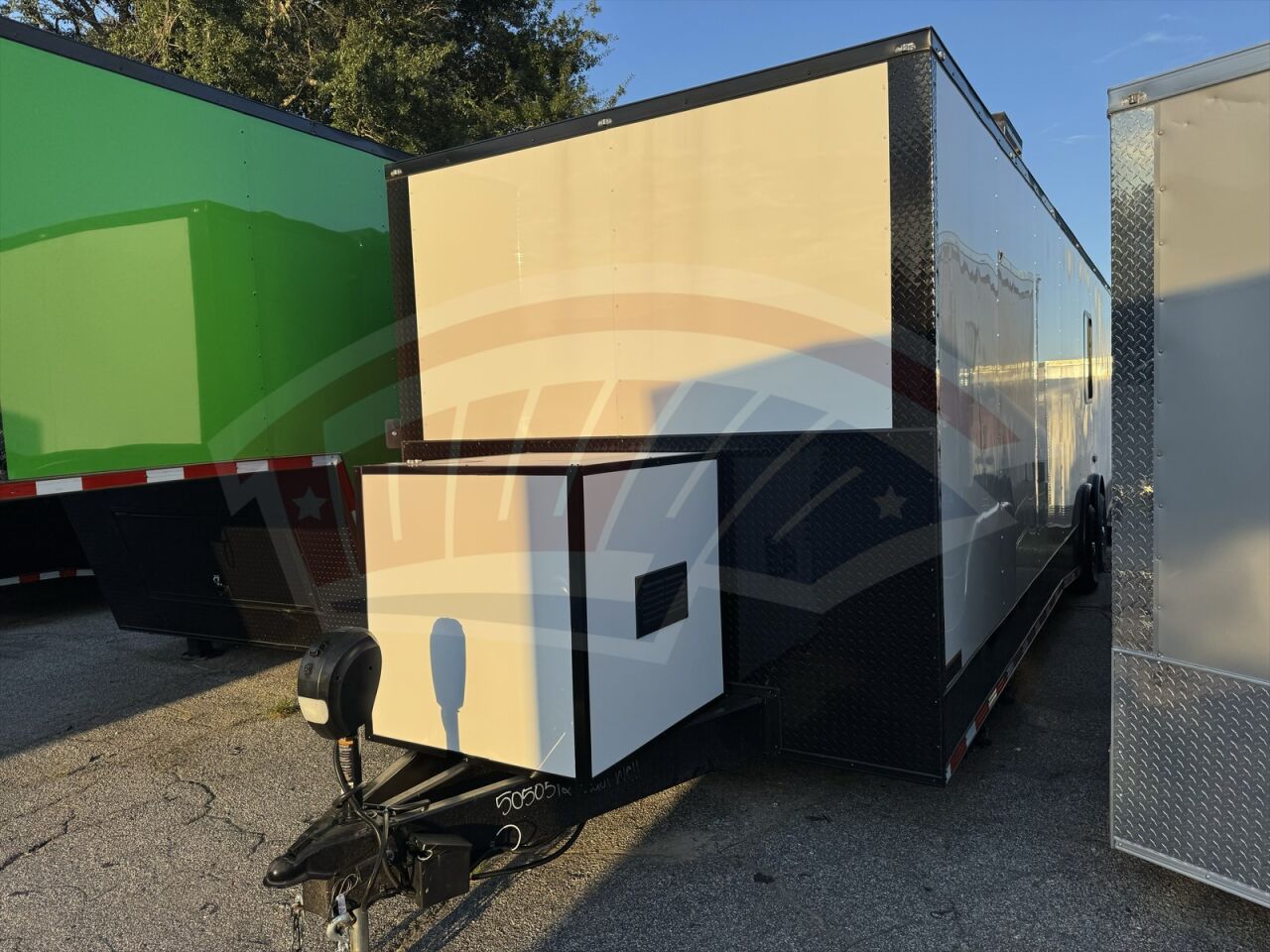 2020 Hook & Line 8.5x32 Cargo enclosed cargo trailer in white, photo 4