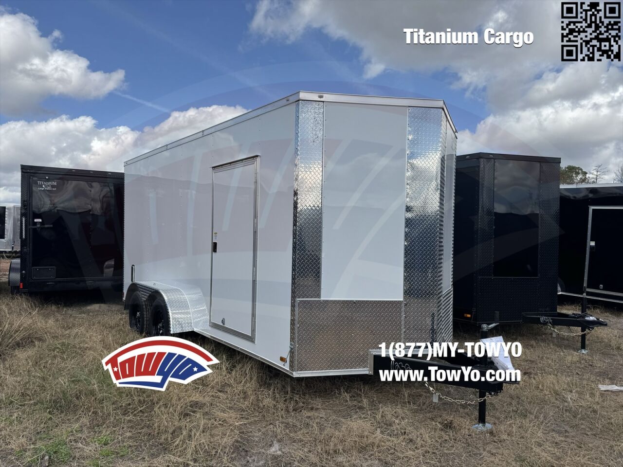 2026 Titanium 7x16 Cargo enclosed cargo trailer in white, photo 3