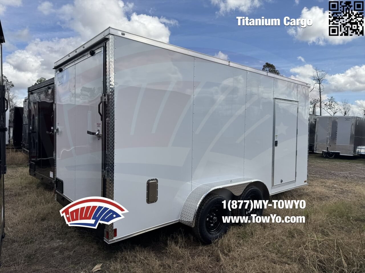 2026 Titanium 7x16 Cargo enclosed cargo trailer in white, photo 4