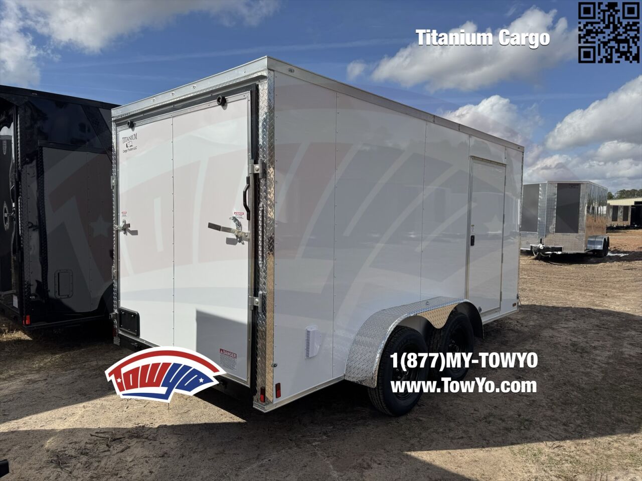 2026 Titanium 7x14 Cargo enclosed cargo trailer in white, photo 2
